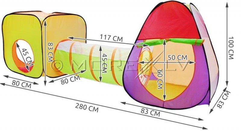 Child Play Tent with Tunnel and 200 Balls (00002880)