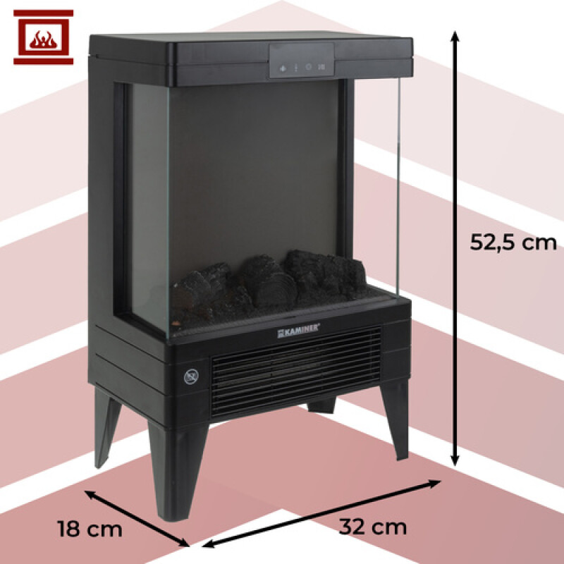 Floor electric heater with fireplace effect, 2000 W