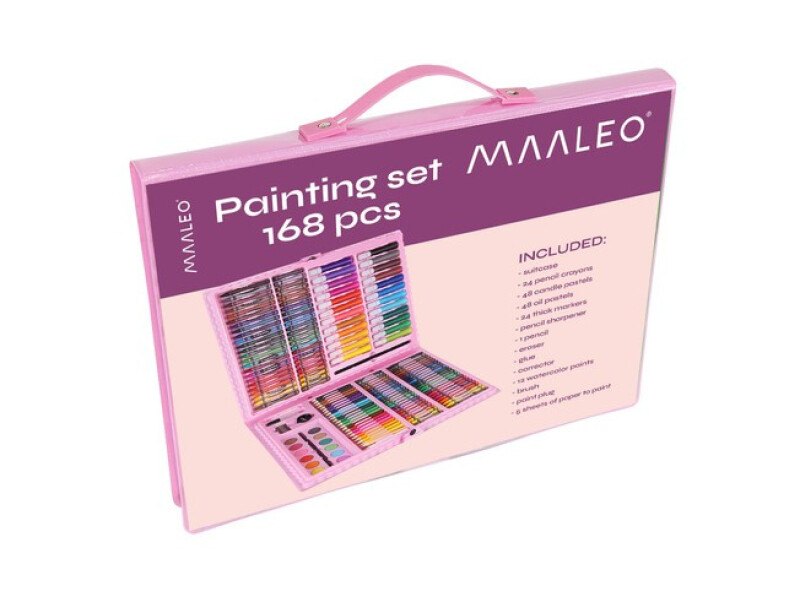 Artistic Painting Set 168pcs + Pink Suitcase