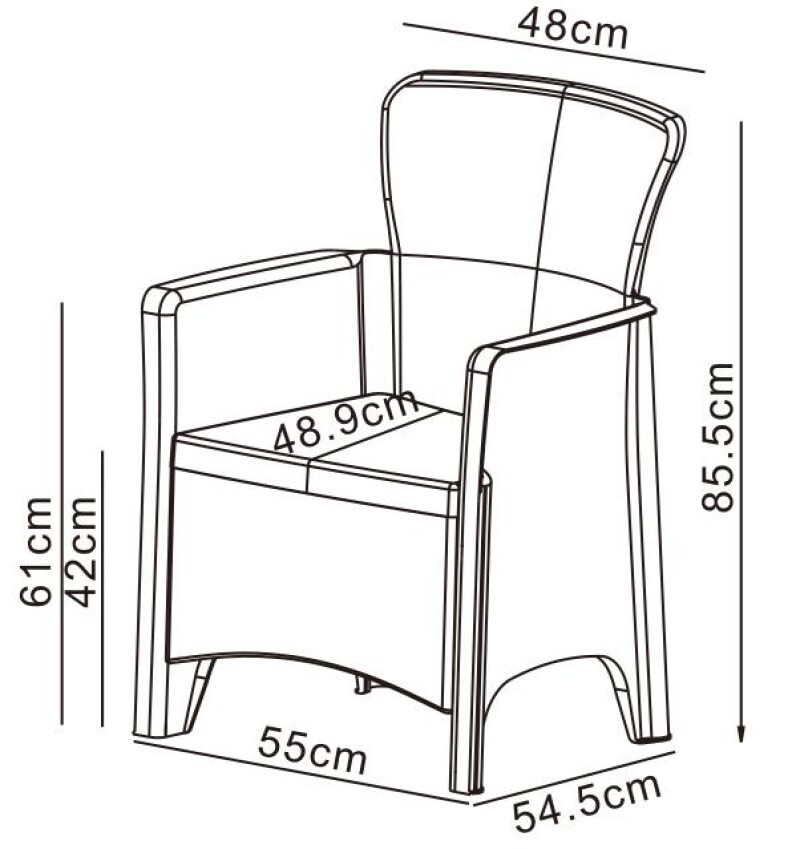 Rattan garden chairs 2 pcs, grey