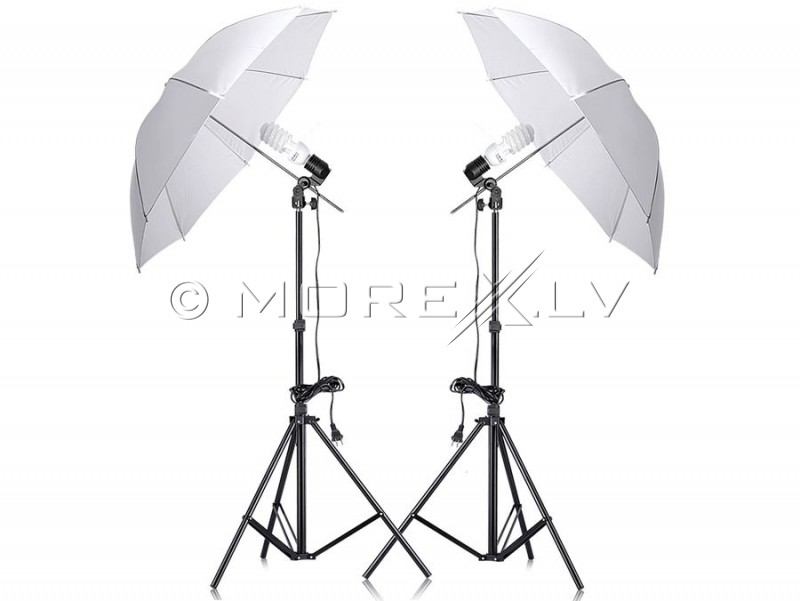 Komplektai 2x85W, 2X Umbrella, 2 Light Stands (foto_02899)