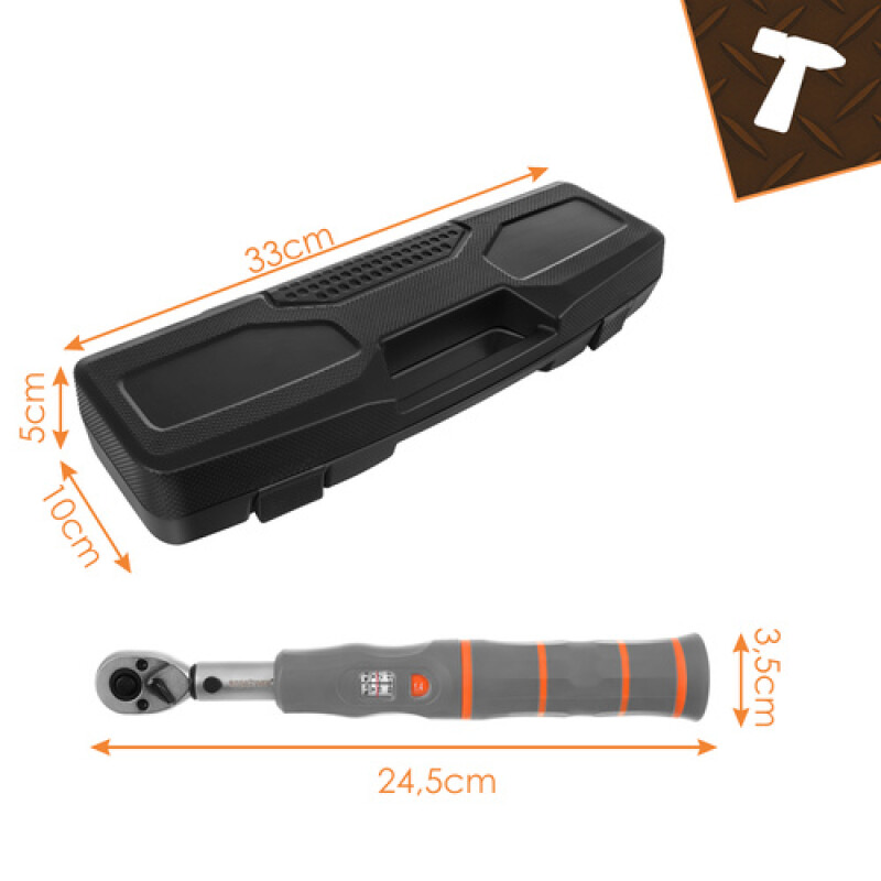 Torque wrench 1/4 2-26 Nm right/left with ratchet