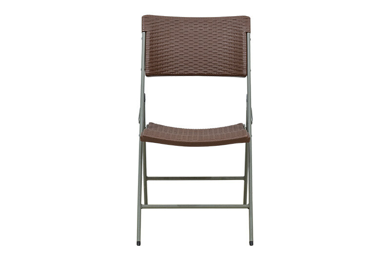 Folding table with a rattan design 183x76 cm + 6 chairs