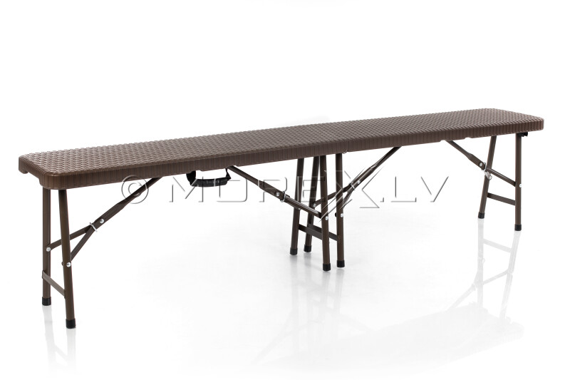 Folding bench with a rattan design 183x28 cm