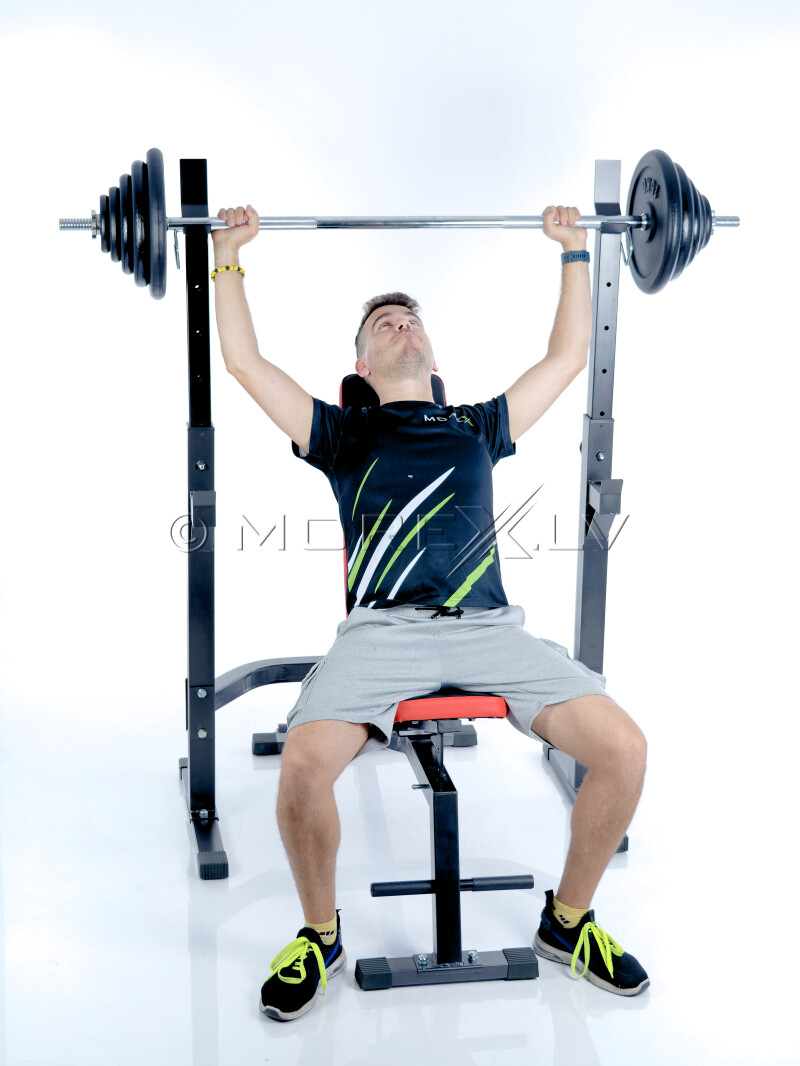 Fitness Bench with barbell rack