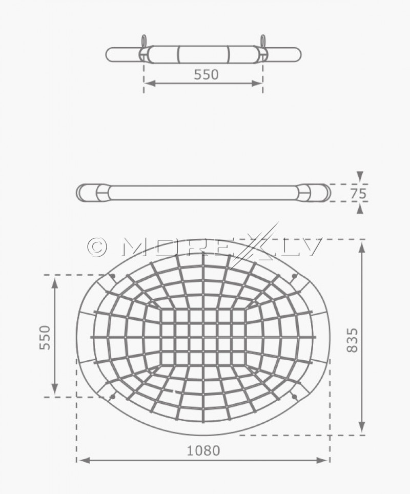 Качели - гнездо Oval 108x84 см, КВТ, черно-зеленые