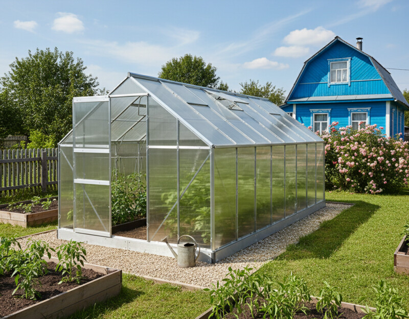 Polikarbonāta siltumnīca 10.75m² (2.5x4.3m)