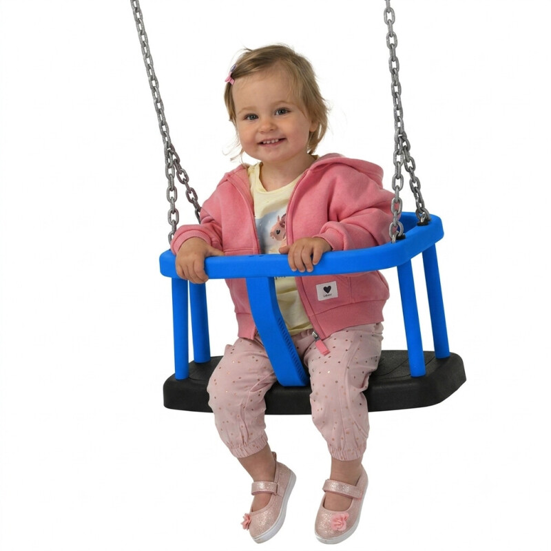 Rubber enclosed swing КВТ, chains 1,8 m, blue-black