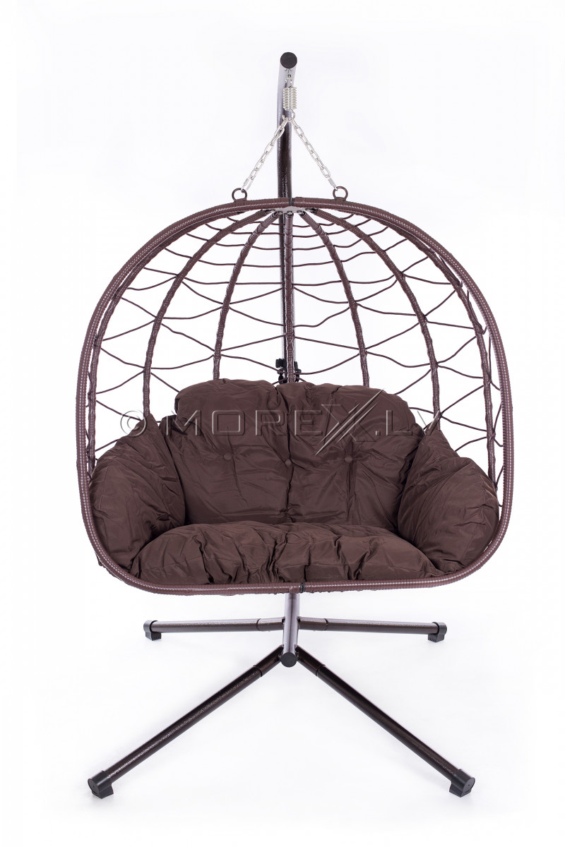 Double hanging egg chair EGG-2, foldable with stand