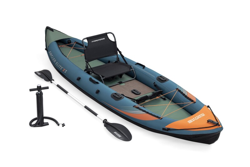 Одноместный рыболовный надувной каяк Bestway Angler Elite X1 380x99x37 cm, 65197