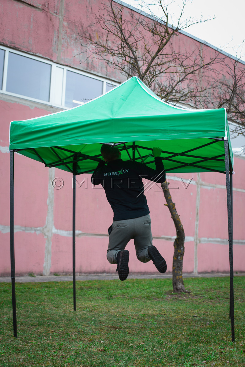 Pop Up sulankstoma palapinė 2x2 m, su sienomis, žalia, H serijos, plieninė (palapinė, paviljonas, baldakimas)