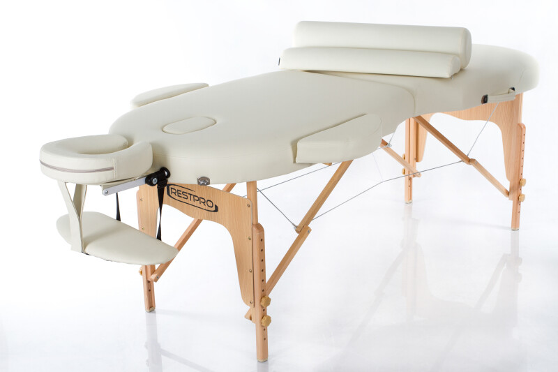 Massage Table + Massage Bolsters RESTPRO® VIP OVAL 2 CREAM