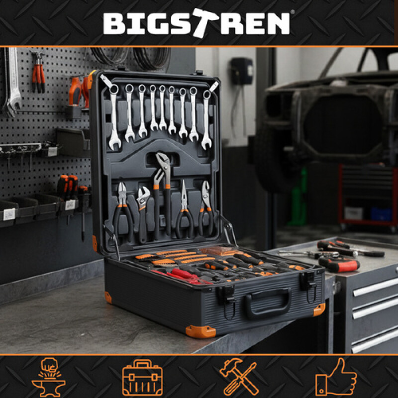 Toolbox 1000-piece set in a suitcase with wheels