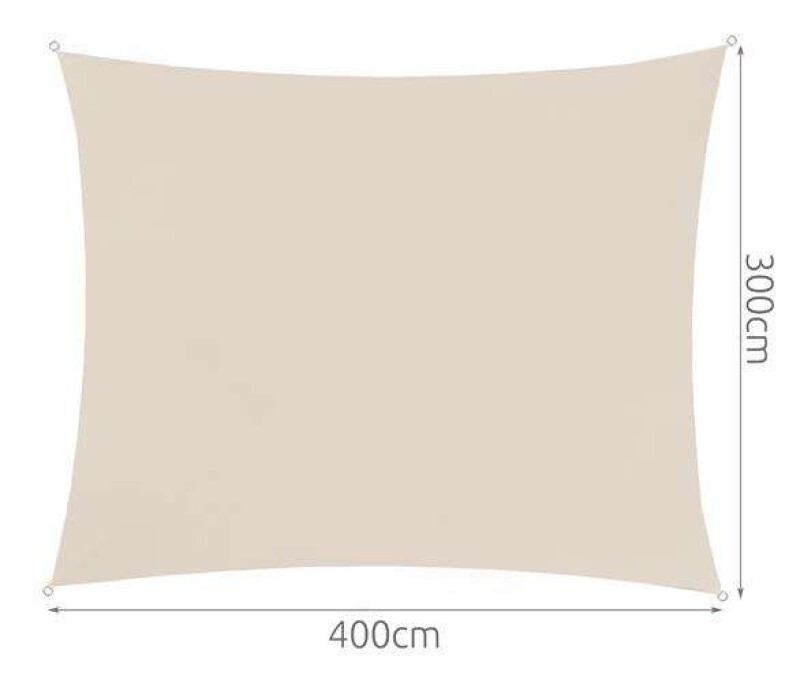 Sun Shade sail 4x3 m, rectangle, beige