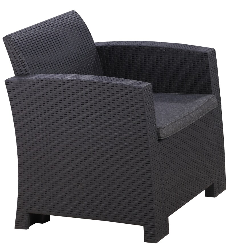 Ротанговое садовое кресло 68 см, серое