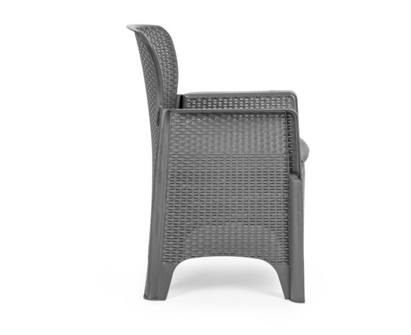 Rattan garden arm chair 55x55x85,5 cm, charcoal 2 pcs.