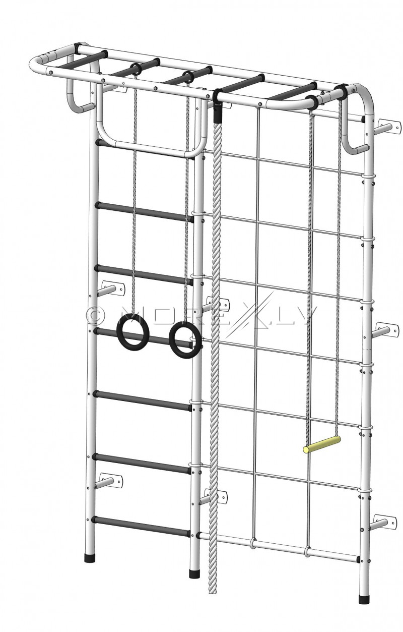 Детская шведская стенка Пионер-С104, бело-серый