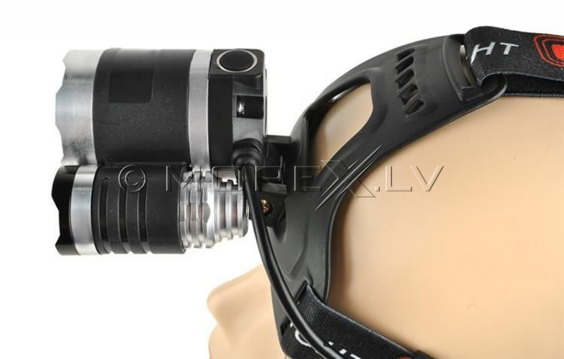 LED headlamp, 4 modes, 3 lamps