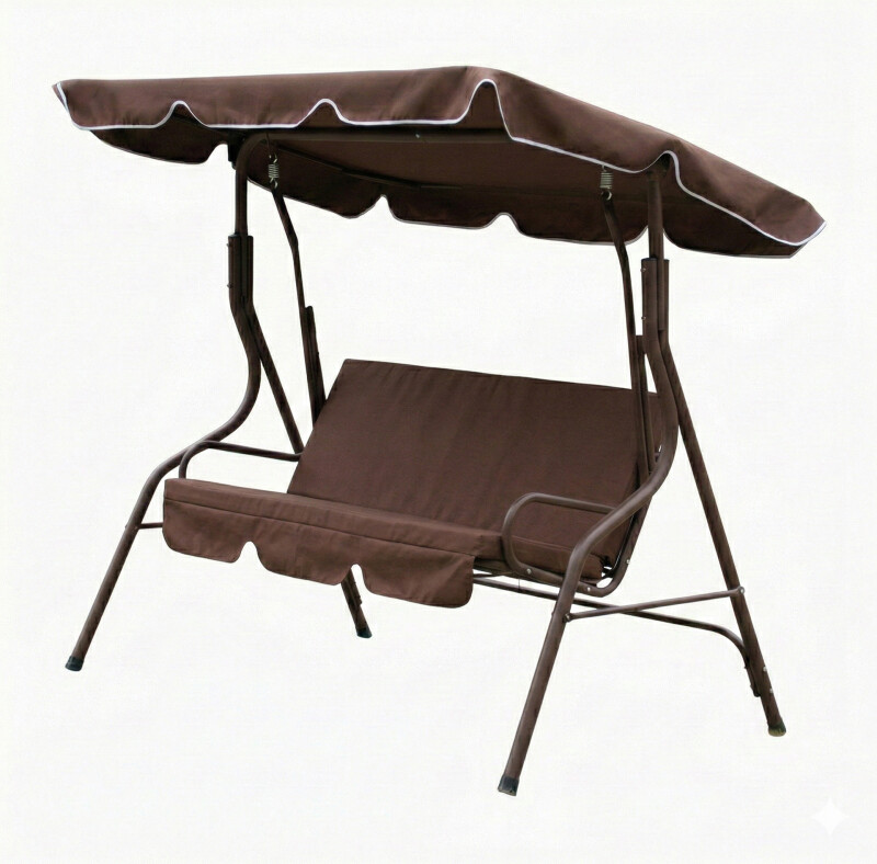 Dārza šūpoles 172x110x150 cm, 3-vietīgas, brūnas