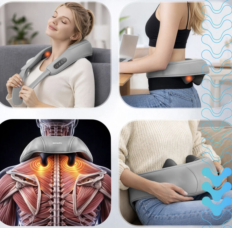 Electric neck massager with heat
