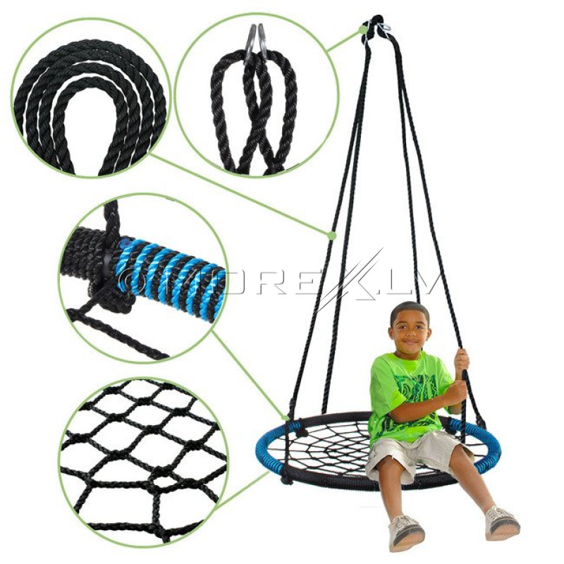 Kids nest swing Ø100 cm, blue-black