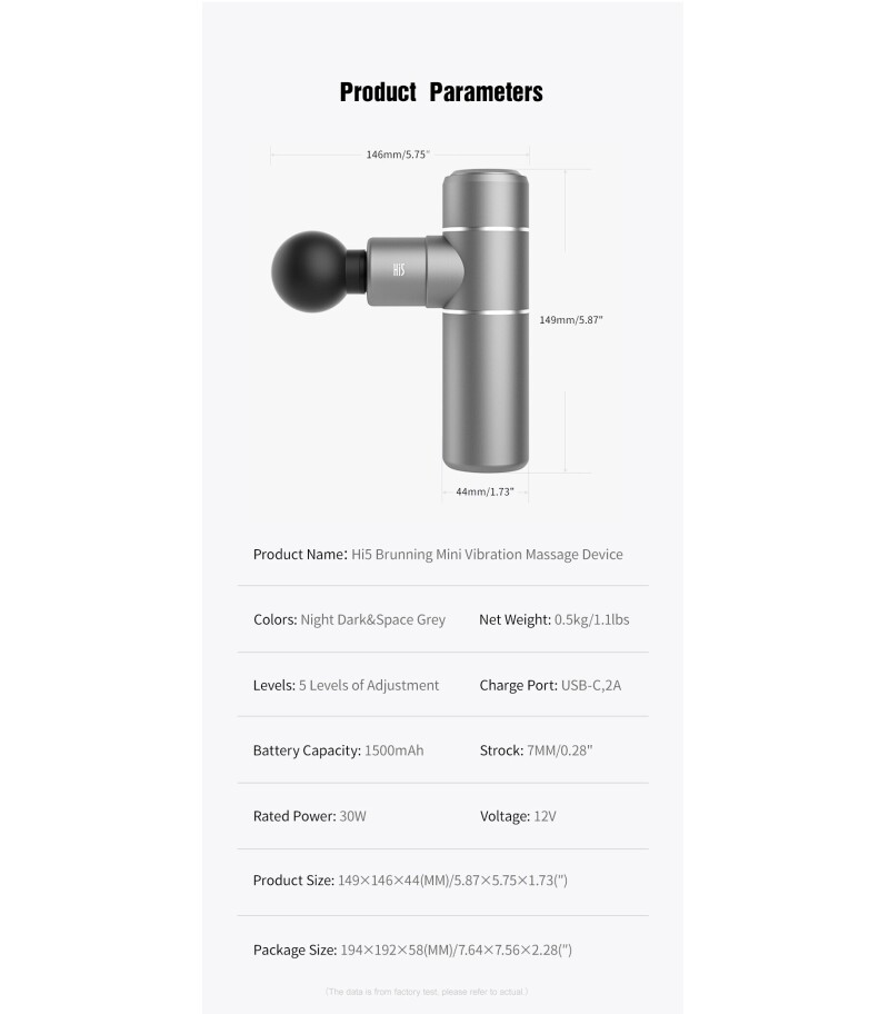 Hi5 Bruning Vibrating Massage Device, with 5 speed levels