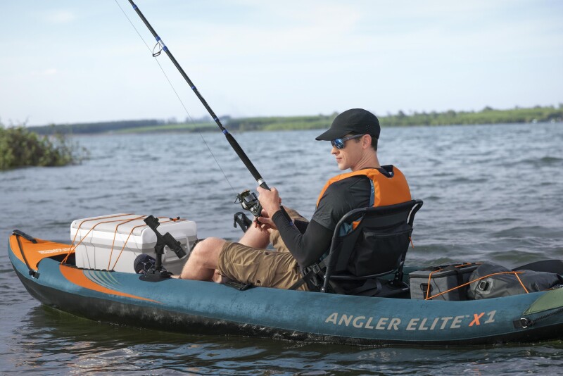 Одноместный рыболовный надувной каяк Bestway Angler Elite X1 380x99x37 cm, 65197