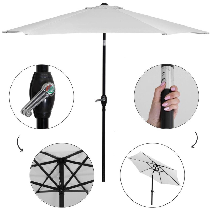 Sun protection umbrella 2,5 m, grey