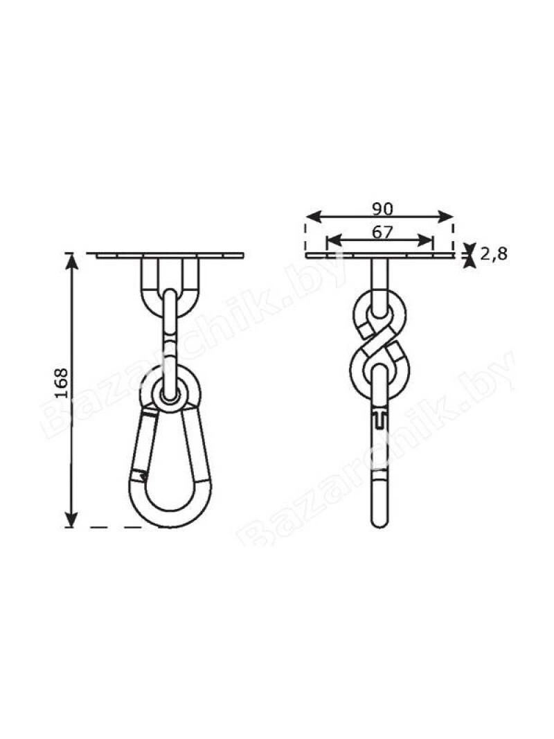Karabīne stiprināšanai, tērauds, Ø 6,3 mm