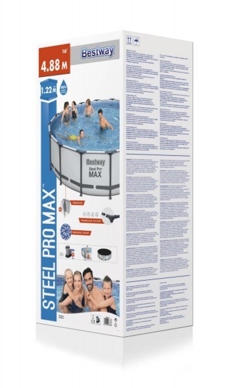 Каркасный бассейн Bestway Steel Pro Max Set 488x122 см, с фильтрующим насосом и аксессуарами (5612Z)