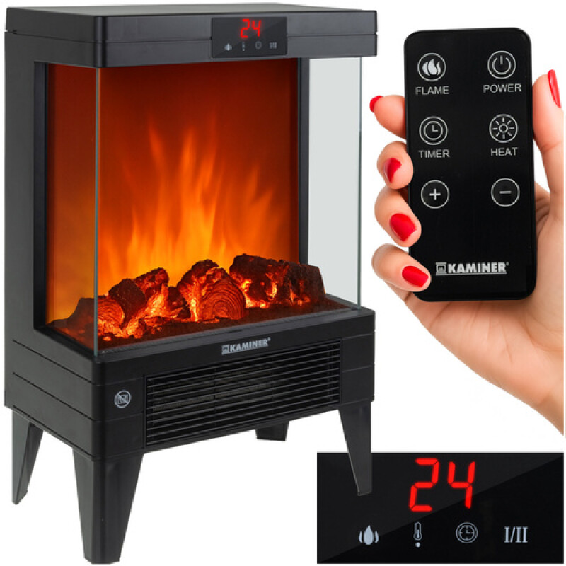 Floor electric heater with fireplace effect, 2000 W