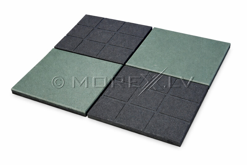 Rubber safety tile KBT 50×50×2.5 cm, green