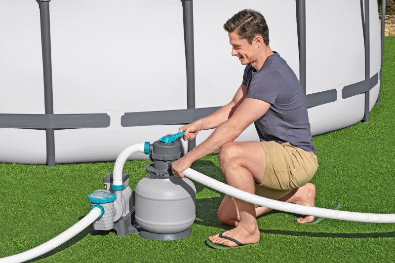 Bestway 58499 baseinu smilšu filtrs un sūknis 8327 L, tvertne 20 kg