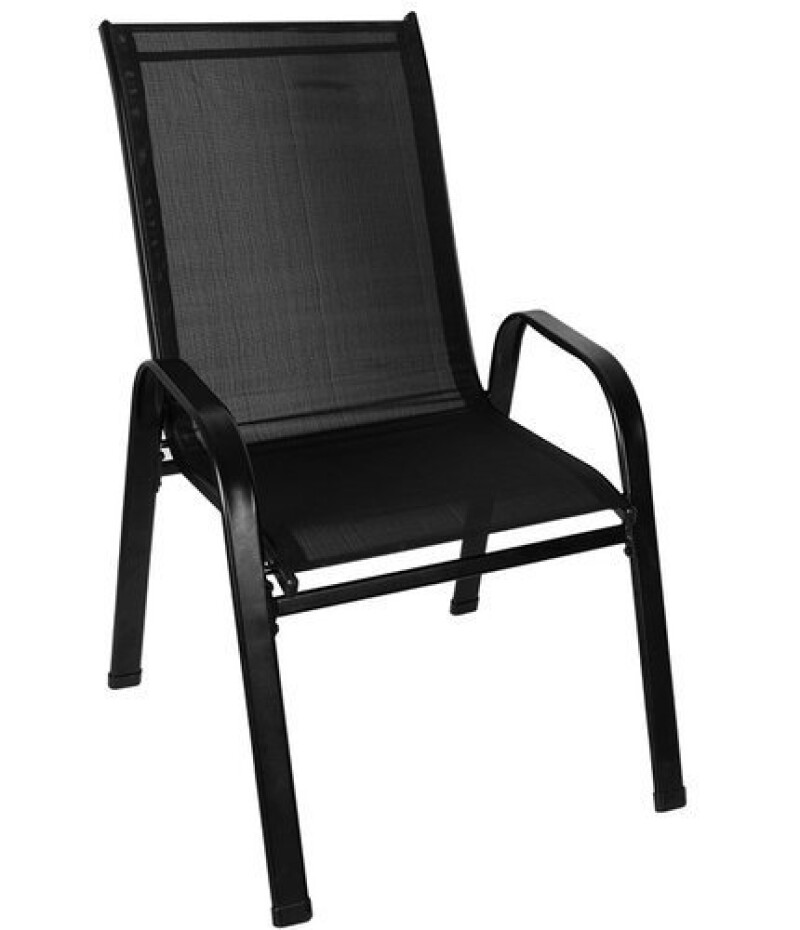 Стол металлический со стеклянной поверхностью + 2 кресла, чёрный