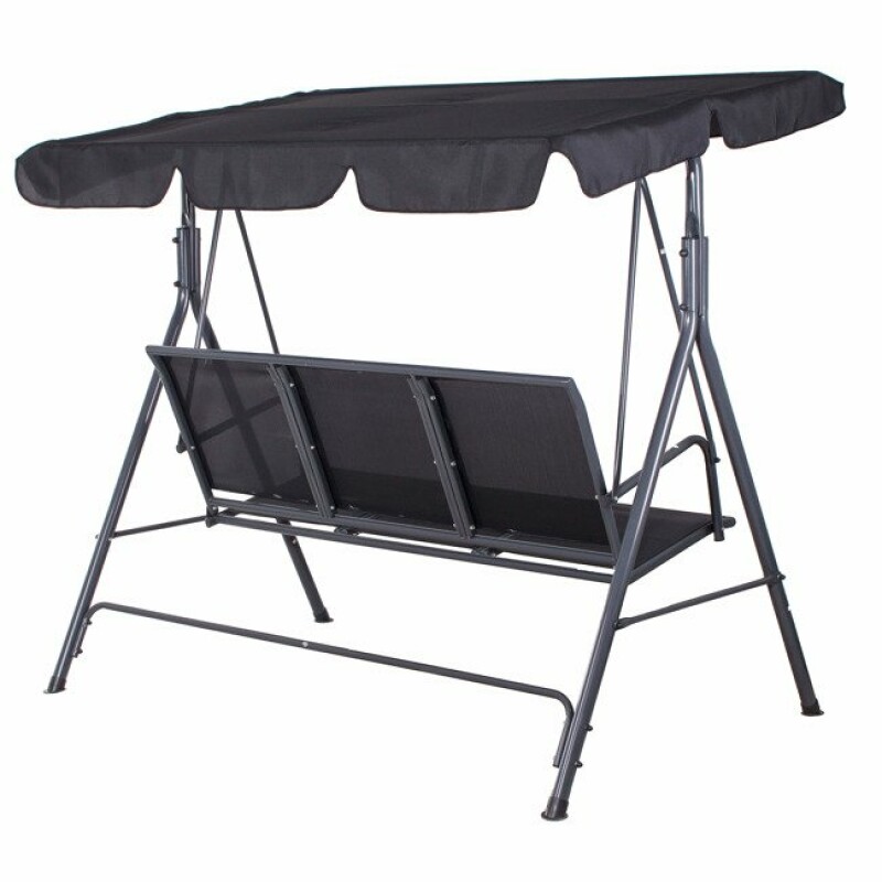 Garden swing 170x110 cm, 3-seat, black