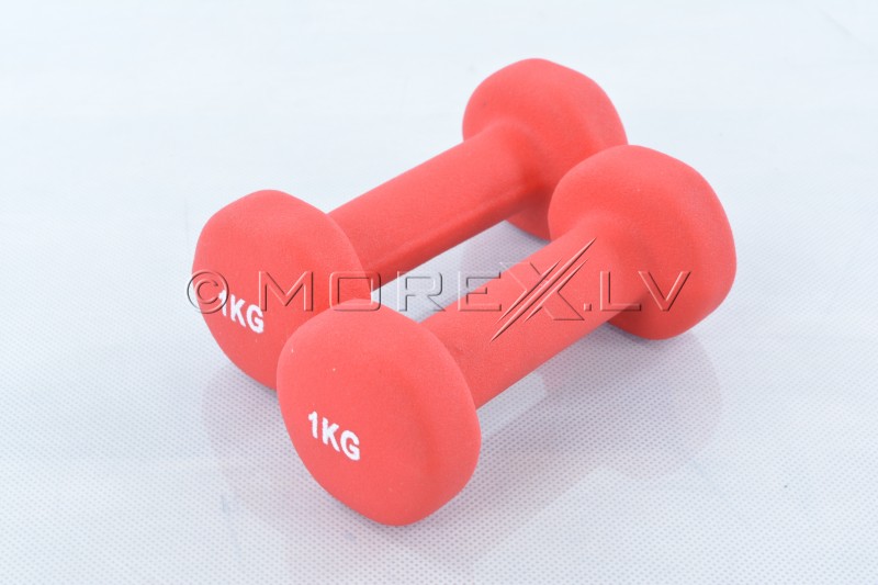 Two vinyl dumbbells 1 kg