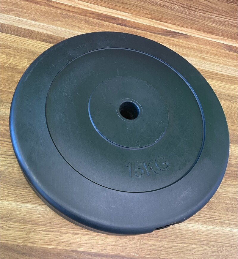 Vinyl weight disk for barbells and dumbbells (plate) 15kg (26,5mm)