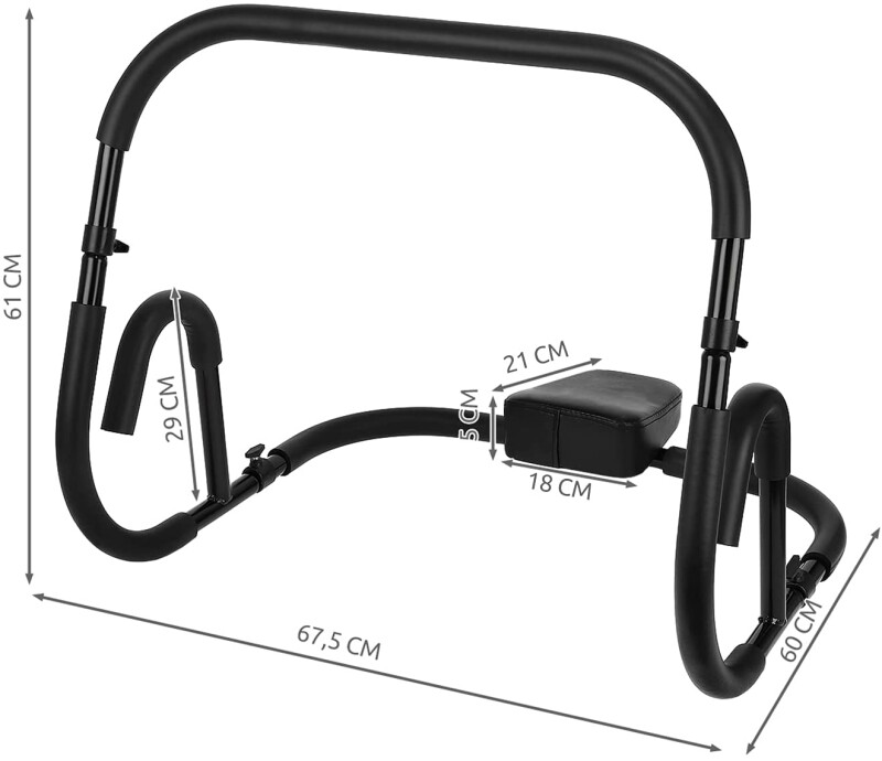 Тренажер для пресса 67,5x60x61 cm, черный