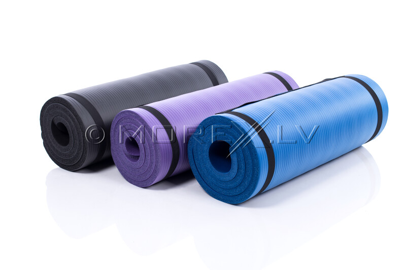 Jogas pilates vingrošanas sporta paklājiņš 179х60х1,5 cm, zils