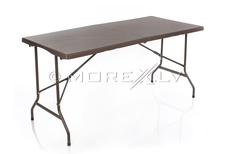 Folding table with a rattan design 152x70 cm