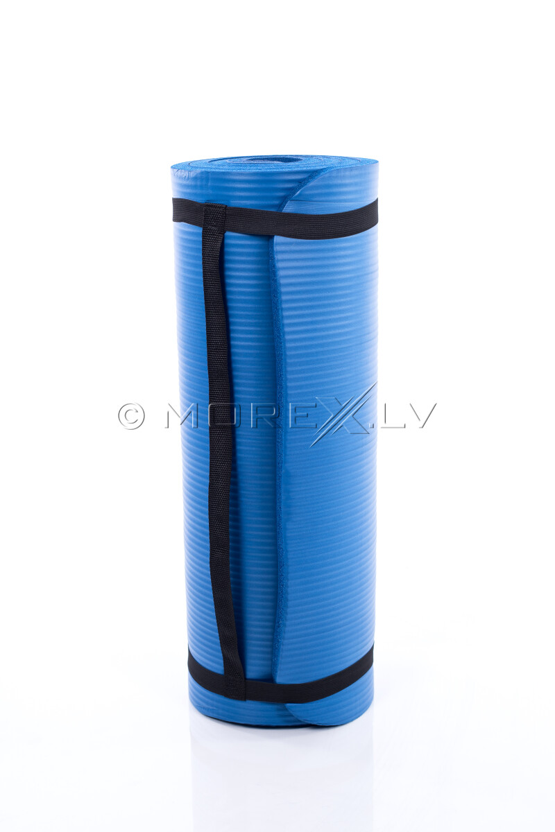 Jogas pilates vingrošanas sporta paklājiņš 179х1,5х60 cm, zils