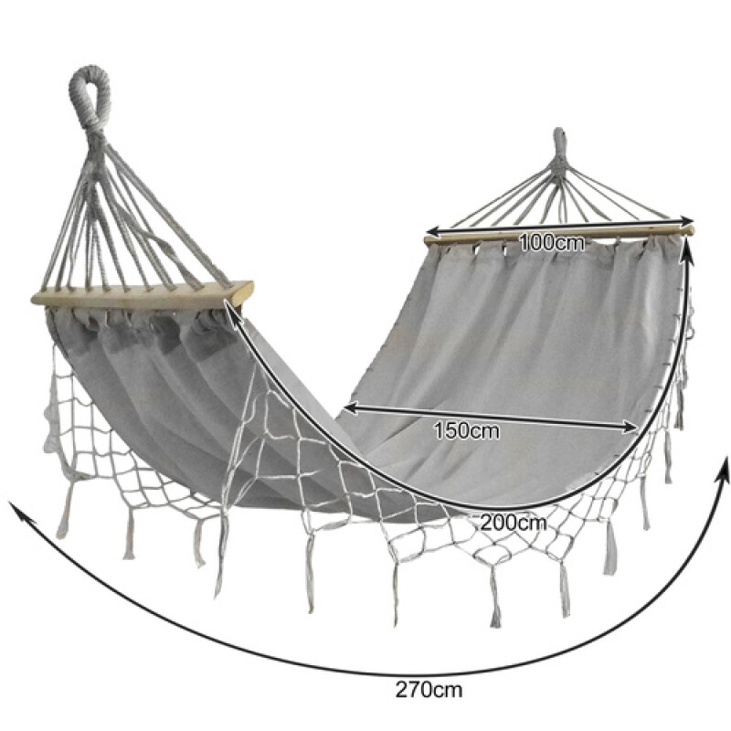 Hammock-garden swing 200x150 cm, grey
