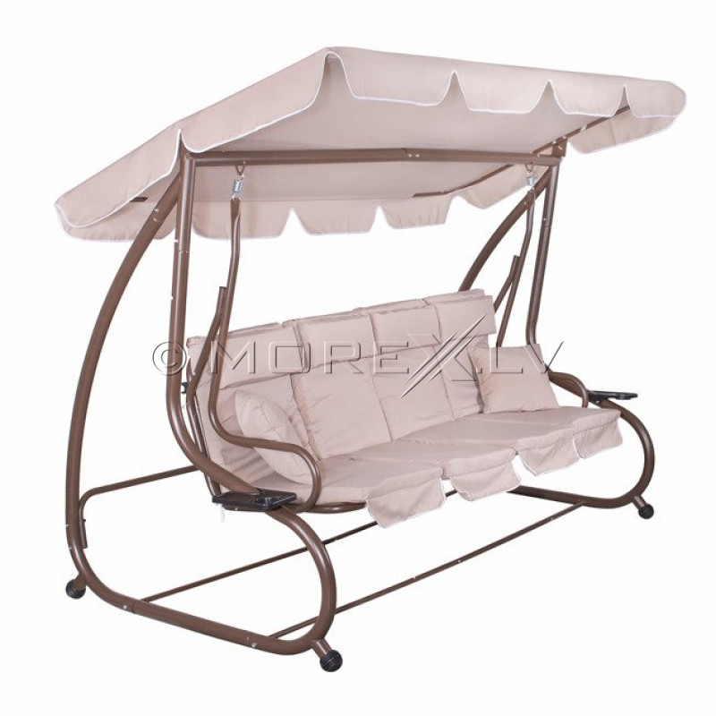 Dārza šūpuļdīvāns 250х120 cm, 4-vietīgs, bēšs