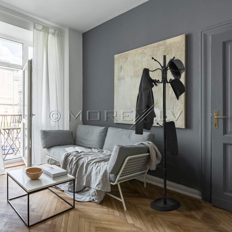 Metāla drēbju pakaramais MCR001 melns