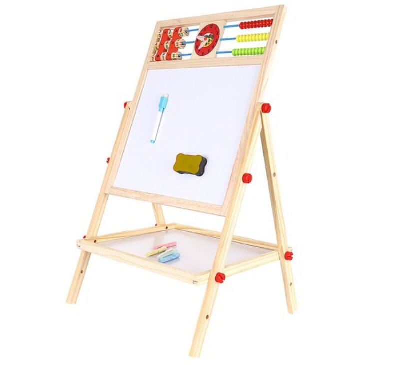Double-sided wooden board for kids Kruzzel 32x41x67 cm
