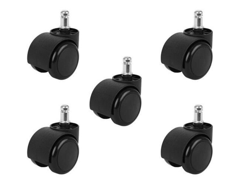 Office chair wheels, 5 pcs. black