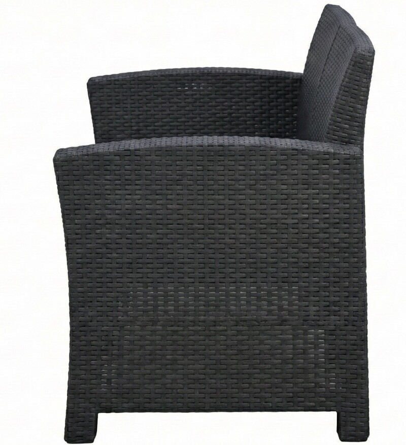 Double rattan garden sofa 120 cm, grey