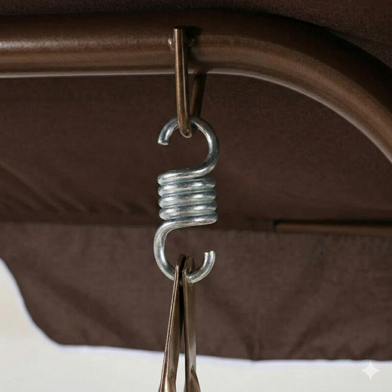 Dārza šūpoles 172x110x150 cm, 3-vietīgas, brūnas