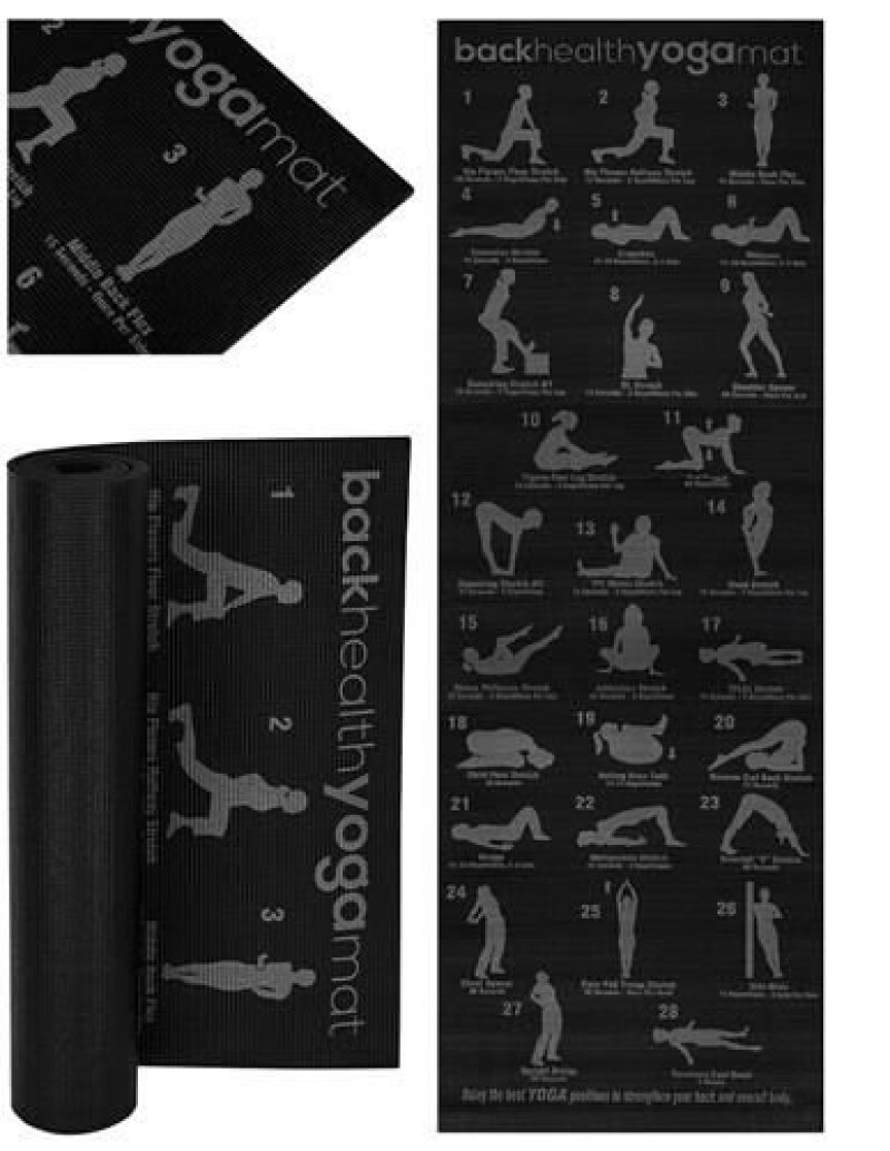 Gimnastikos yoga fitness pilates kilimėlis 173х61х0,6 cm, juodas