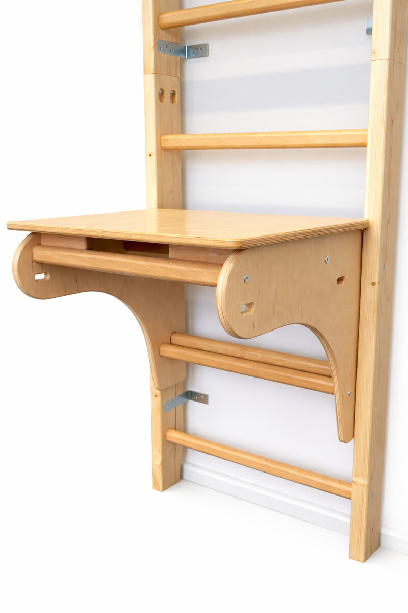 Wooden Swedish ladder RESTPRO® WOOD 230x65 cm with table